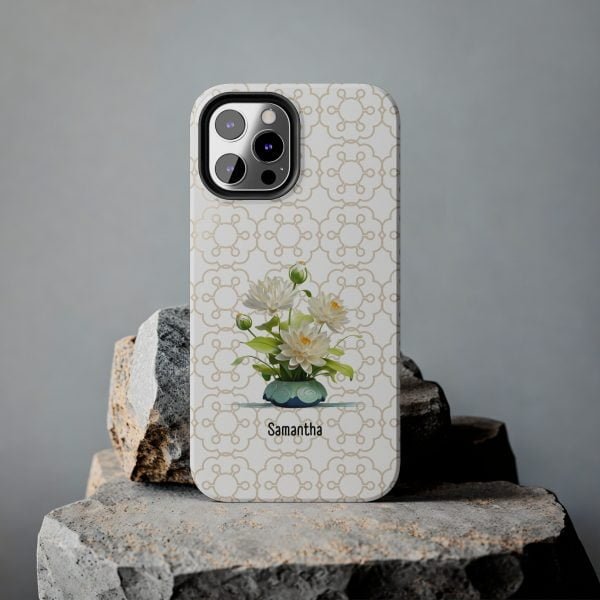 Birth Flower iPhone Cases | July Birth Flower: Water Lily | Name Customization - Image 57