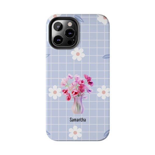 Birth Flower iPhone Cases | April Birth Flower: Sweet Pea | Name Customization - Image 49