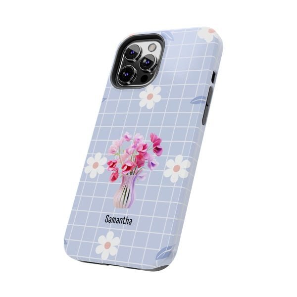 Birth Flower iPhone Cases | April Birth Flower: Sweet Pea | Name Customization - Image 50