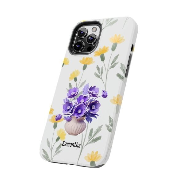 Birth Flower iPhone Cases | February Birth Flower: Violet | Name Customization - Image 52