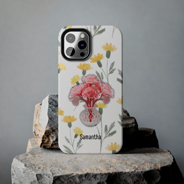 Birth Flower iPhone Cases | January Birth Flower: Carnation | Name Customization - Image 54