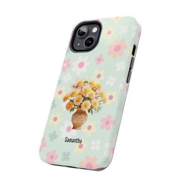 Birth Flower iPhone Cases | Nov Birth Flower: Chrysanthemum | Name Customization - Image 4