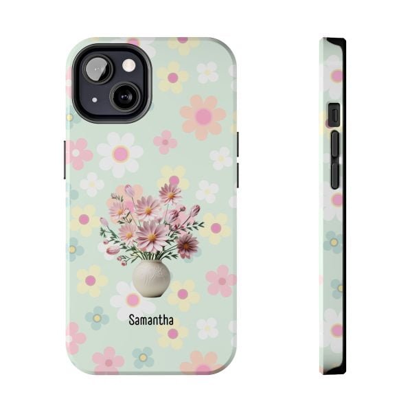 Birth Flower iPhone Cases | Oct Birth Flower: Cosmos | Name Customization - Image 59