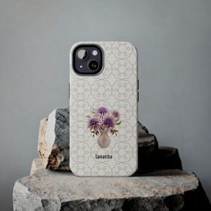 Birth Flower iPhone Cases | Sep Birth Flower: Aster | Name Customization