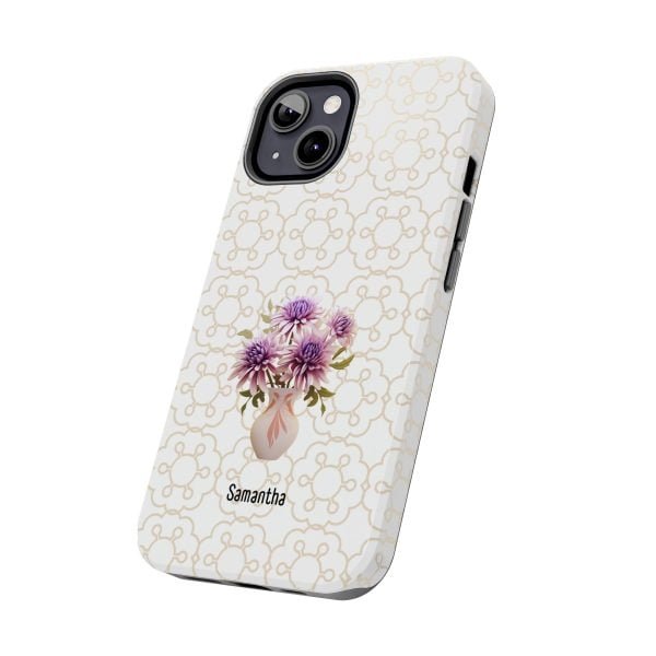 Birth Flower iPhone Cases | Sep Birth Flower: Aster | Name Customization - Image 4