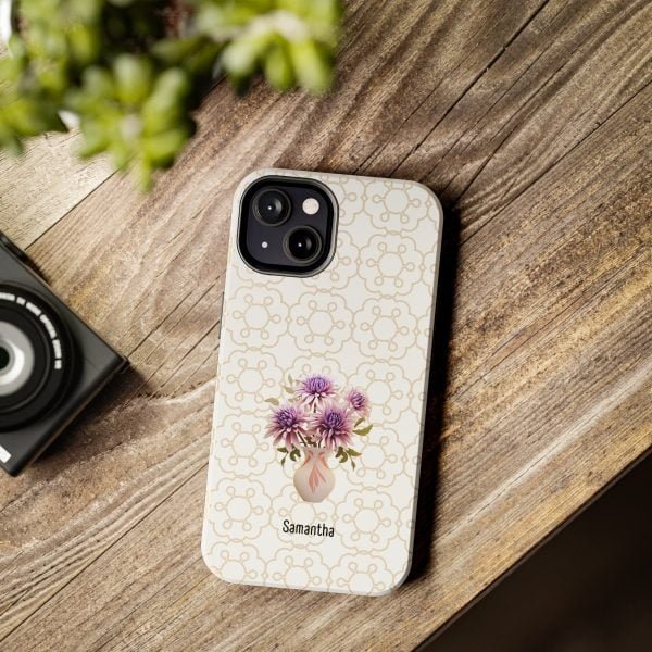 Birth Flower iPhone Cases | Sep Birth Flower: Aster | Name Customization - Image 6