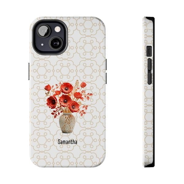 Birth Flower iPhone Cases | Aug Birth Flower: Poppy | Name Customization - Image 54