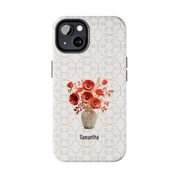 Birth Flower iPhone Cases | Aug Birth Flower: Poppy | Name Customization - Image 55