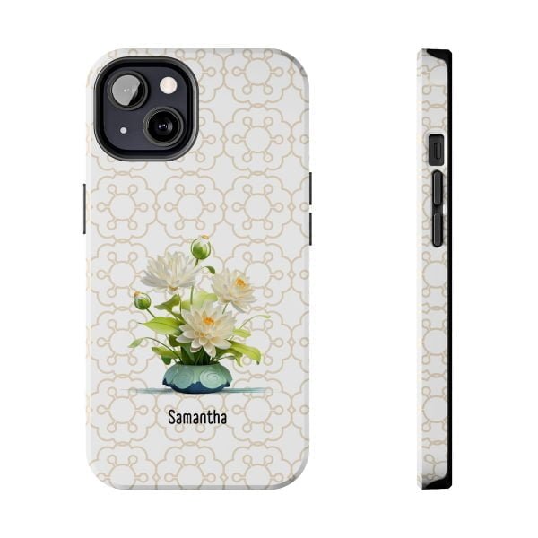 Birth Flower iPhone Cases | July Birth Flower: Water Lily | Name Customization - Image 59
