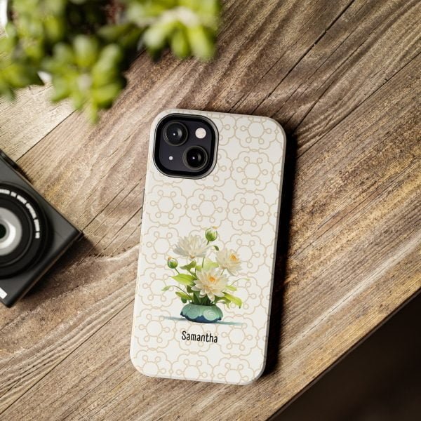 Birth Flower iPhone Cases | July Birth Flower: Water Lily | Name Customization - Image 64