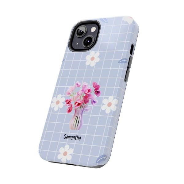 Birth Flower iPhone Cases | April Birth Flower: Sweet Pea | Name Customization - Image 56