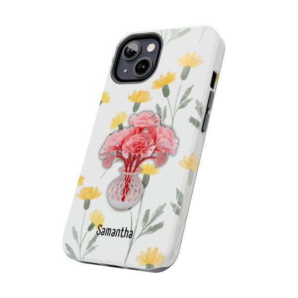 Birth Flower iPhone Cases | January Birth Flower: Carnation | Name Customization - Image 58