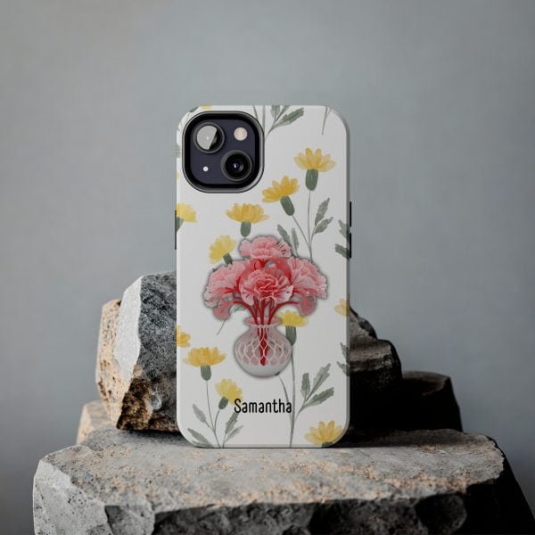 Birth Flower iPhone Cases | January Birth Flower: Carnation | Name Customization - Image 60