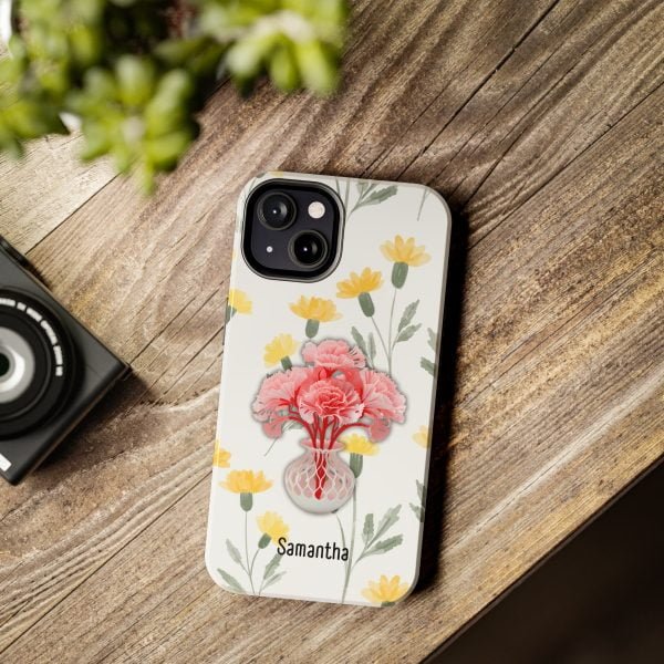 Birth Flower iPhone Cases | January Birth Flower: Carnation | Name Customization - Image 61