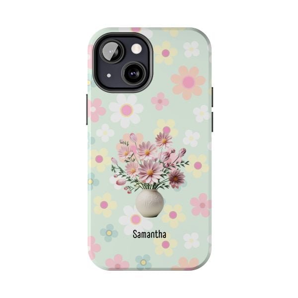 Birth Flower iPhone Cases | Oct Birth Flower: Cosmos | Name Customization - Image 66