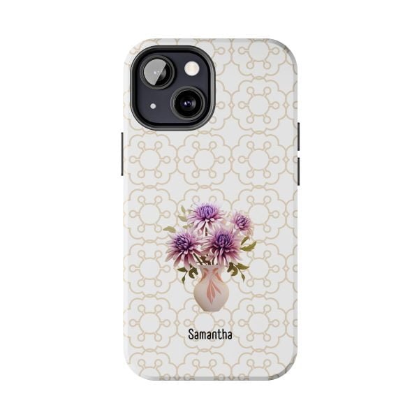 Birth Flower iPhone Cases | Sep Birth Flower: Aster | Name Customization - Image 61