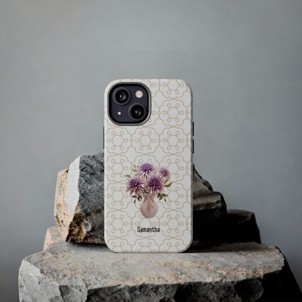 Birth Flower iPhone Cases | Sep Birth Flower: Aster | Name Customization - Image 64