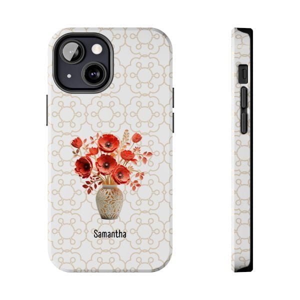 Birth Flower iPhone Cases | Aug Birth Flower: Poppy | Name Customization - Image 60