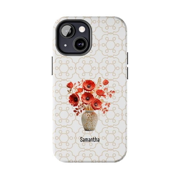 Birth Flower iPhone Cases | Aug Birth Flower: Poppy | Name Customization - Image 61