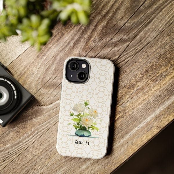 Birth Flower iPhone Cases | July Birth Flower: Water Lily | Name Customization - Image 70