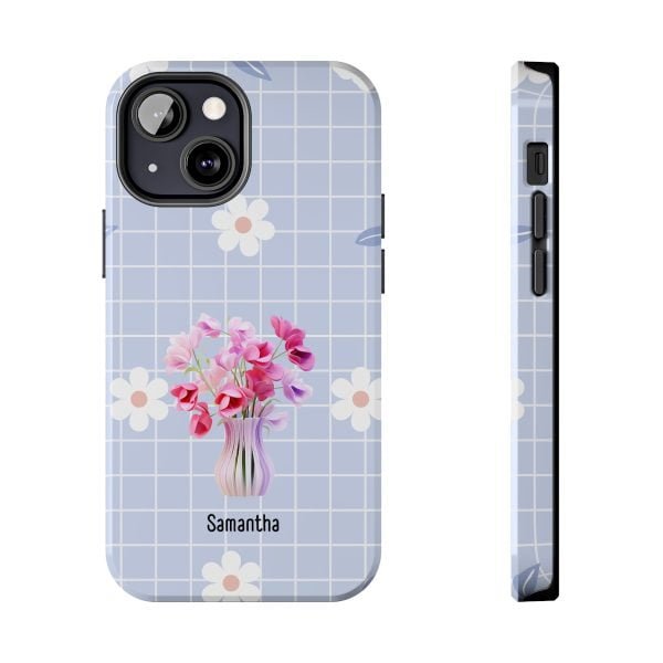 Birth Flower iPhone Cases | April Birth Flower: Sweet Pea | Name Customization - Image 60