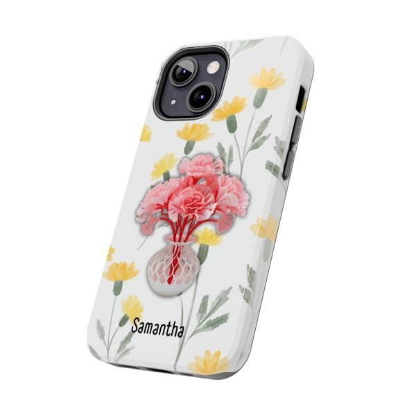 Birth Flower iPhone Cases | January Birth Flower: Carnation | Name Customization - Image 64
