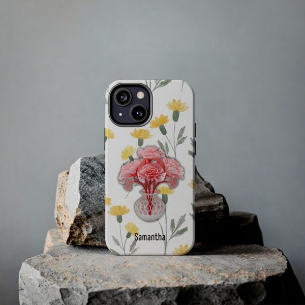 Birth Flower iPhone Cases | January Birth Flower: Carnation | Name Customization - Image 66