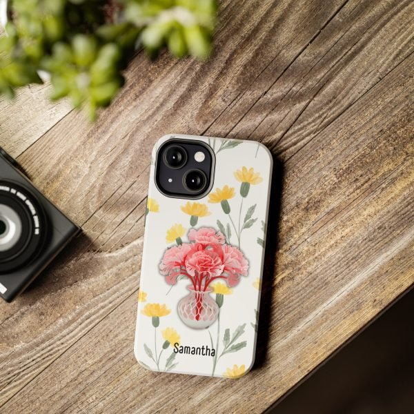 Birth Flower iPhone Cases | January Birth Flower: Carnation | Name Customization - Image 67
