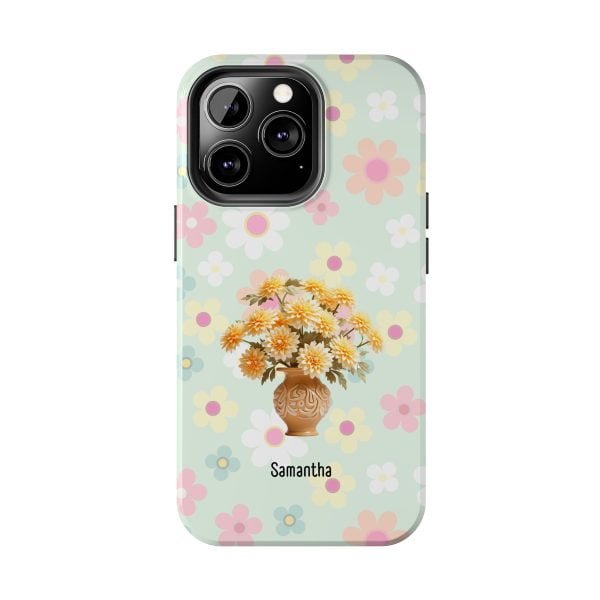 Birth Flower iPhone Cases | Nov Birth Flower: Chrysanthemum | Name Customization - Image 67