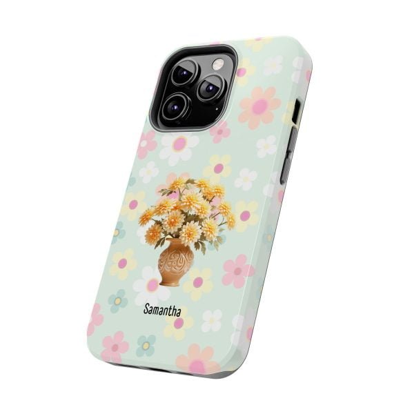 Birth Flower iPhone Cases | Nov Birth Flower: Chrysanthemum | Name Customization - Image 68