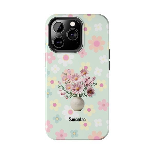 Birth Flower iPhone Cases | Oct Birth Flower: Cosmos | Name Customization - Image 72