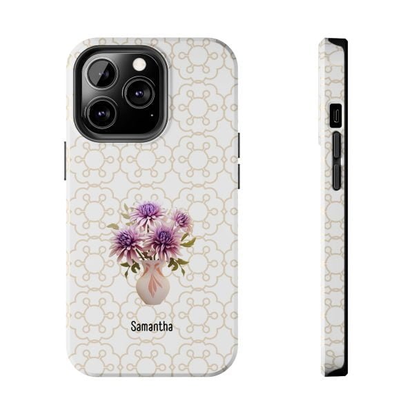 Birth Flower iPhone Cases | Sep Birth Flower: Aster | Name Customization - Image 66