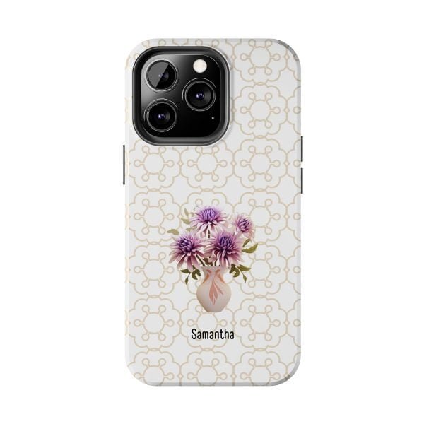 Birth Flower iPhone Cases | Sep Birth Flower: Aster | Name Customization - Image 67