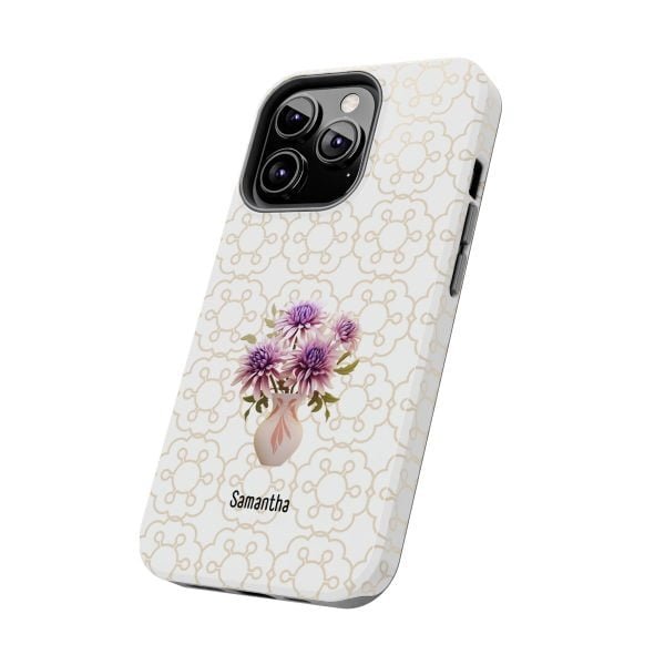 Birth Flower iPhone Cases | Sep Birth Flower: Aster | Name Customization - Image 68