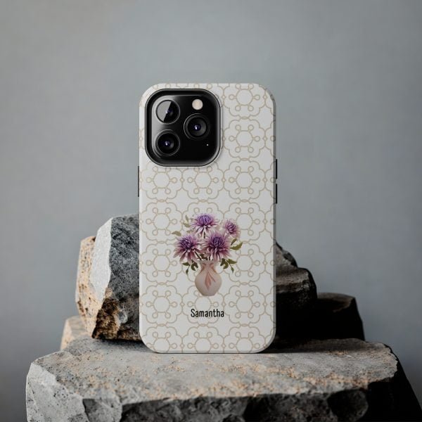 Birth Flower iPhone Cases | Sep Birth Flower: Aster | Name Customization - Image 70