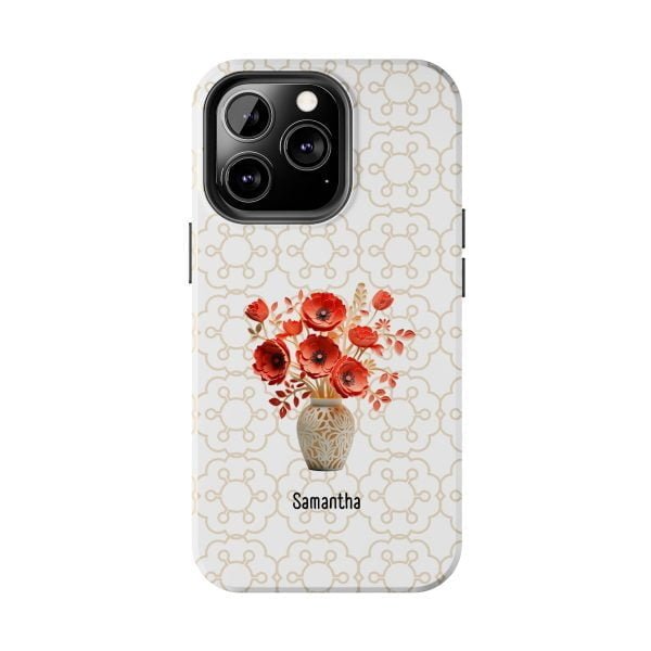 Birth Flower iPhone Cases | Aug Birth Flower: Poppy | Name Customization - Image 67