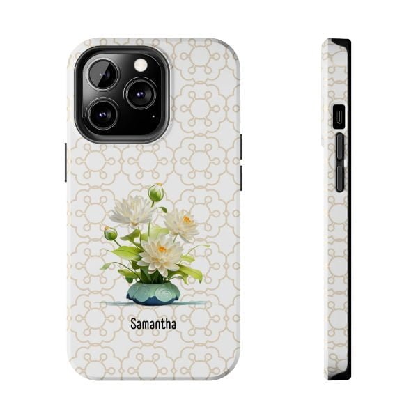 Birth Flower iPhone Cases | July Birth Flower: Water Lily | Name Customization - Image 71