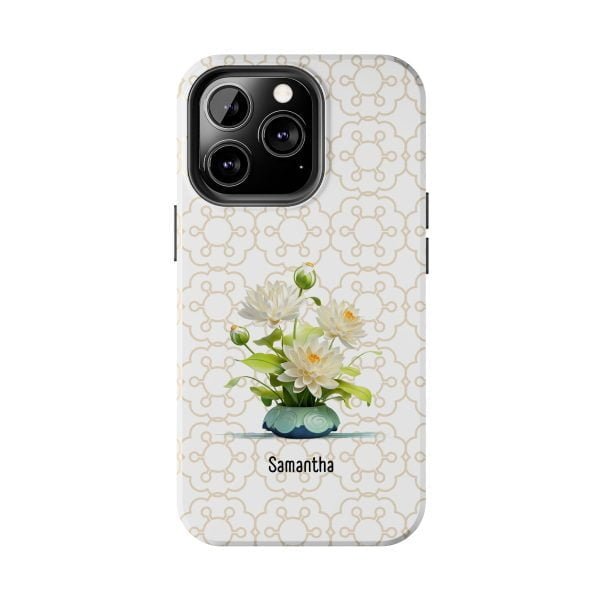 Birth Flower iPhone Cases | July Birth Flower: Water Lily | Name Customization - Image 72