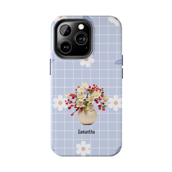 Birth Flower iPhone Cases | May Birth Flower: Hawthorn | Name Customization - Image 67