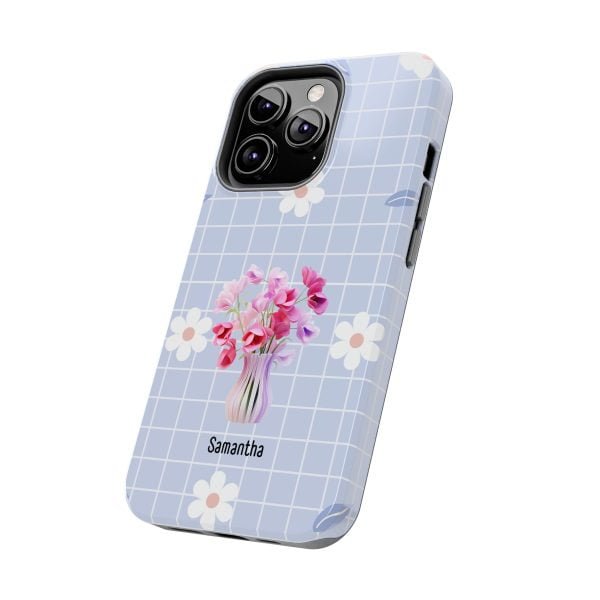 Birth Flower iPhone Cases | April Birth Flower: Sweet Pea | Name Customization - Image 68