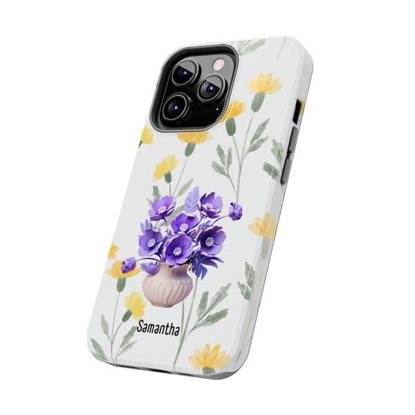 Birth Flower iPhone Cases | February Birth Flower: Violet | Name Customization - Image 70