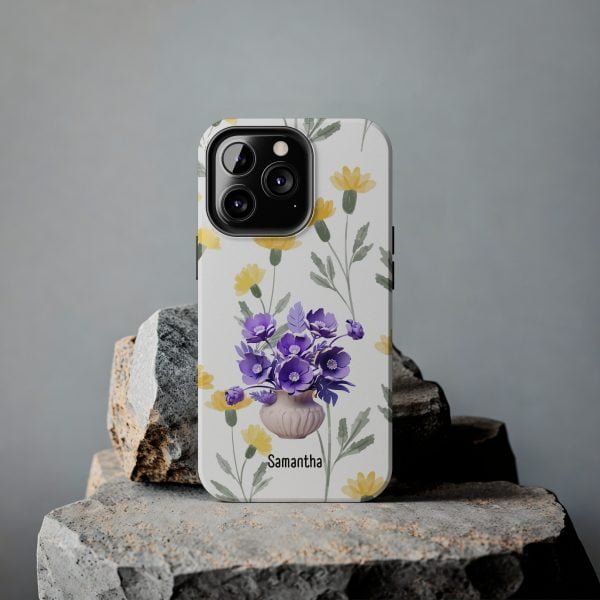 Birth Flower iPhone Cases | February Birth Flower: Violet | Name Customization - Image 72