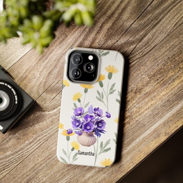 Birth Flower iPhone Cases | February Birth Flower: Violet | Name Customization - Image 73