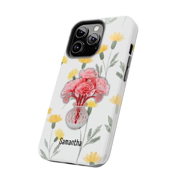 Birth Flower iPhone Cases | January Birth Flower: Carnation | Name Customization - Image 70
