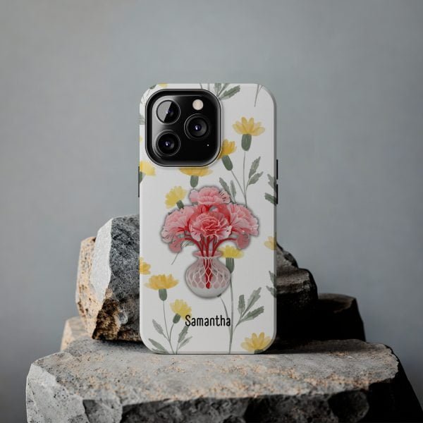 Birth Flower iPhone Cases | January Birth Flower: Carnation | Name Customization - Image 72