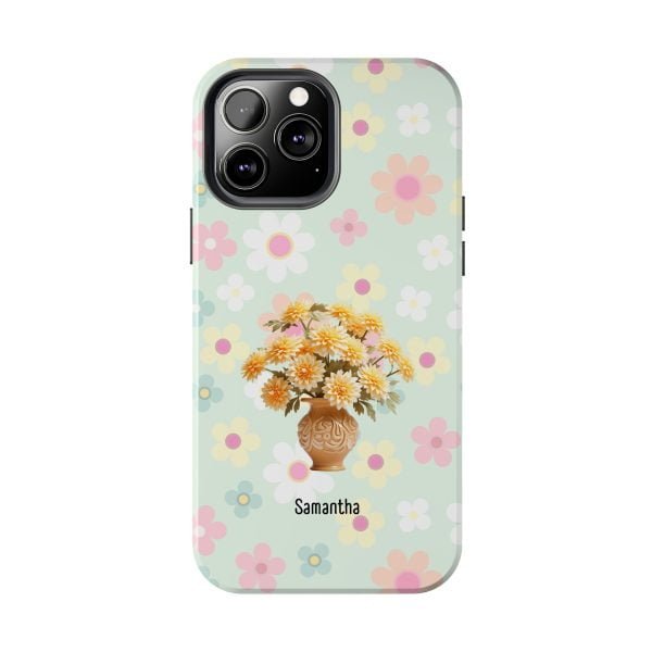 Birth Flower iPhone Cases | Nov Birth Flower: Chrysanthemum | Name Customization - Image 73