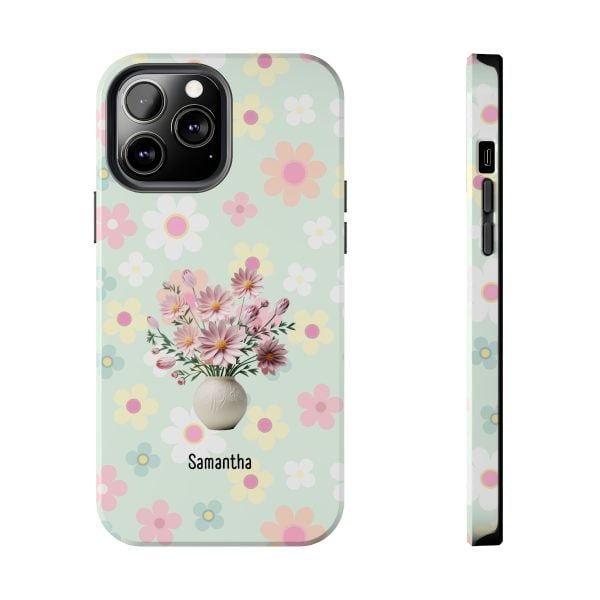Birth Flower iPhone Cases | Oct Birth Flower: Cosmos | Name Customization - Image 77