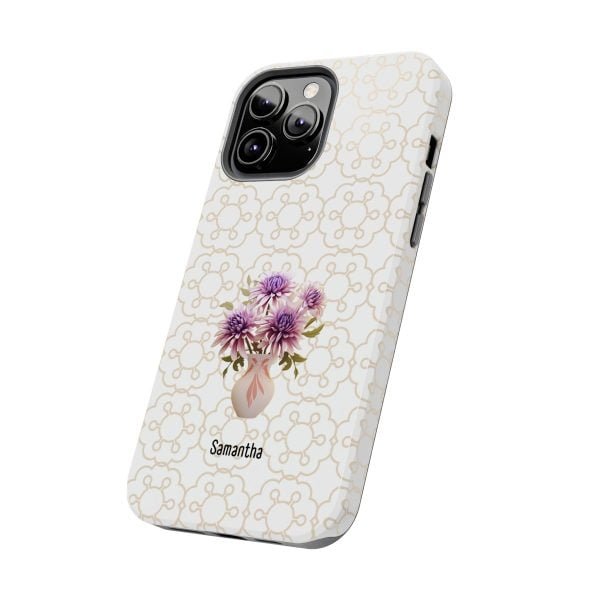 Birth Flower iPhone Cases | Sep Birth Flower: Aster | Name Customization - Image 74