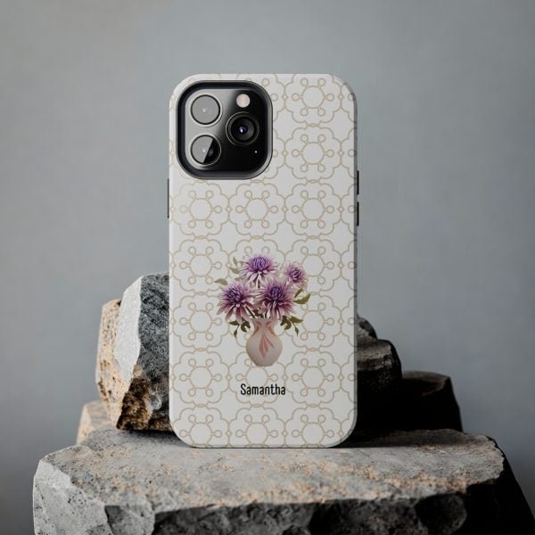 Birth Flower iPhone Cases | Sep Birth Flower: Aster | Name Customization - Image 76