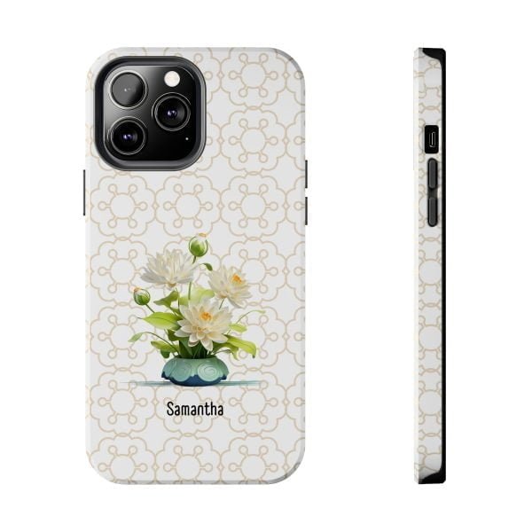 Birth Flower iPhone Cases | July Birth Flower: Water Lily | Name Customization - Image 77